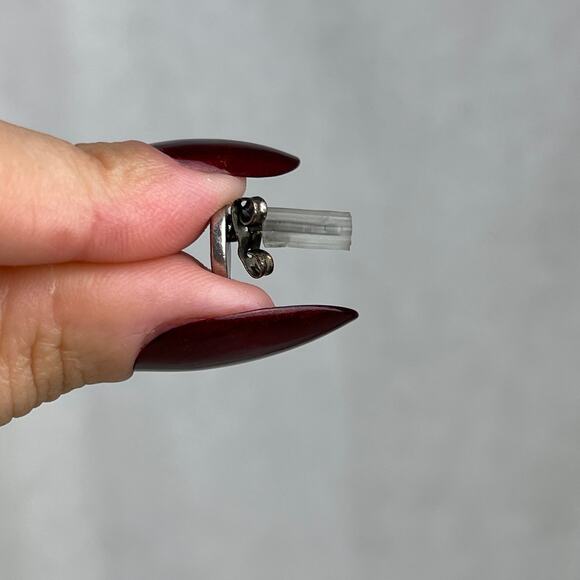 American Eagle Outfitters Round Silver Tone Stud Earrings Sparkly Rhinestones - Picture 14 of 16